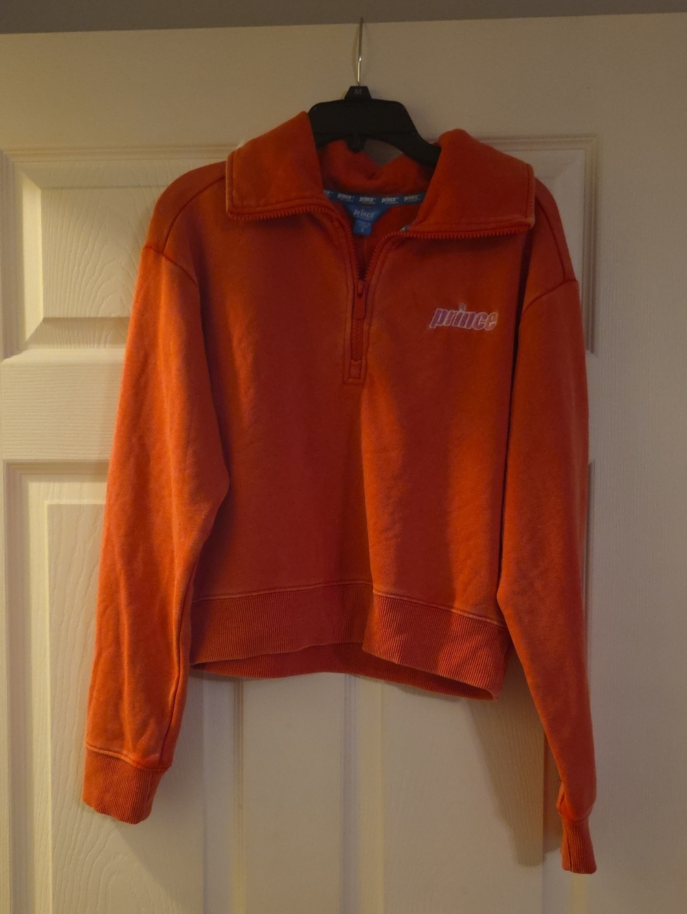 Prince Pickleball Vintage Washed Red French Terry Quarter-Zip Sweatshirt Small